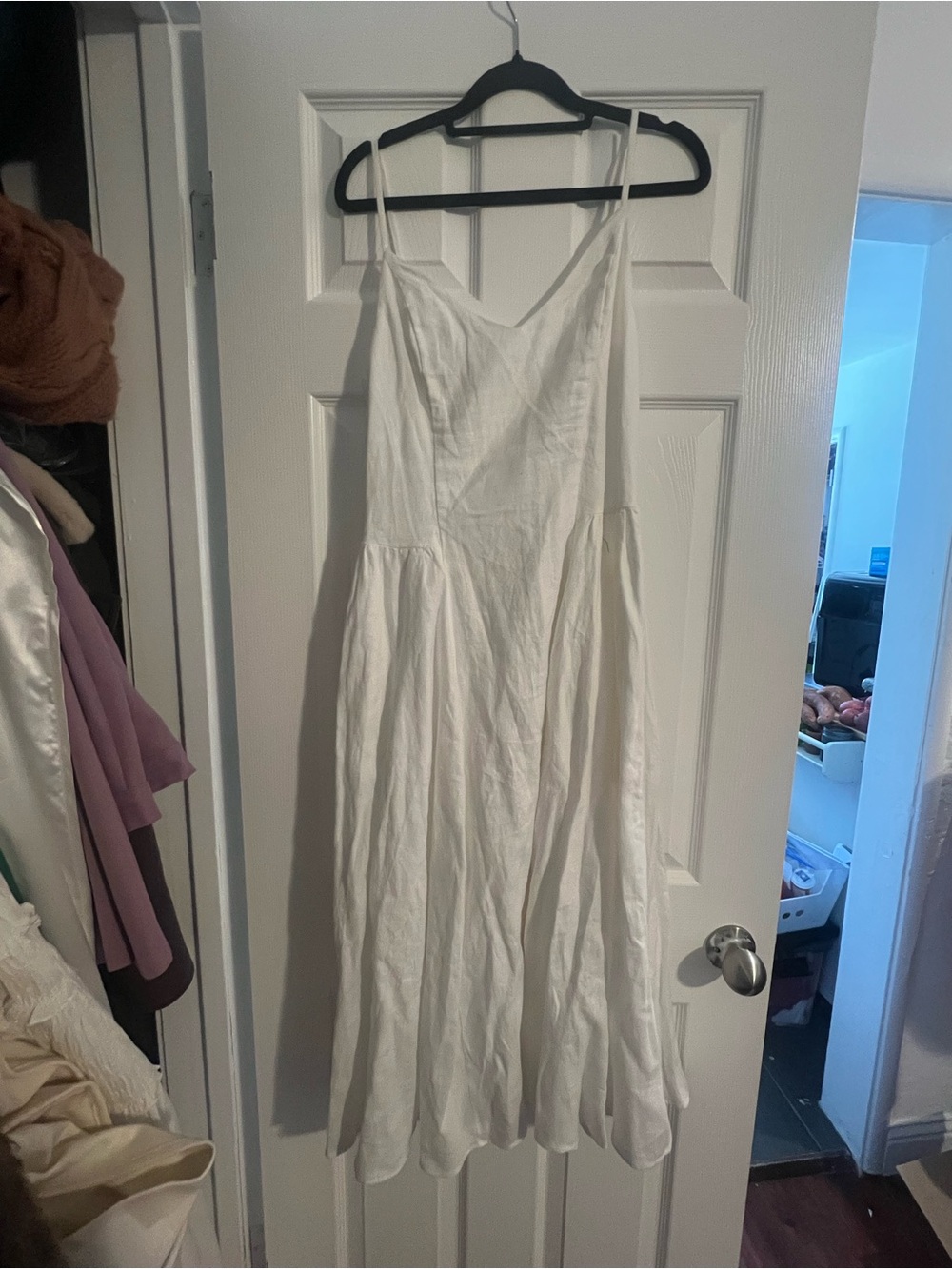 Aritzia White Techinque Linen Midi Dress Size 4